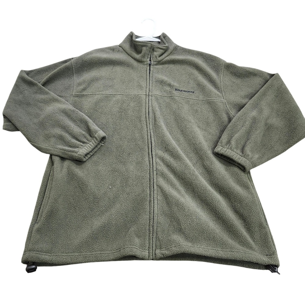 Winchester Rugged Sportsman Outdoors Fleece Jacket Mens L Olive Green Full Zip